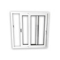Aluminium Schiebefenster - 2-Fach Verglasung Klarglas - 4/10/4 - weiß - BxH: 1700x2100 mm - Bautiefe: 45,5 mm 