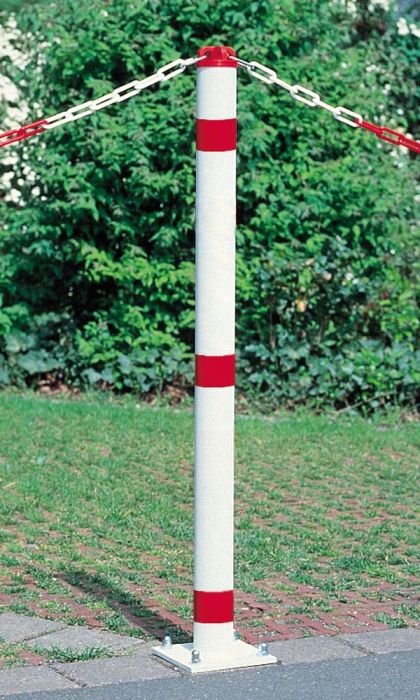 Absperrpfosten, 70 X 70 Mm, Weiß / Rot: Zum Aufdübeln | KAISER+KRAFT